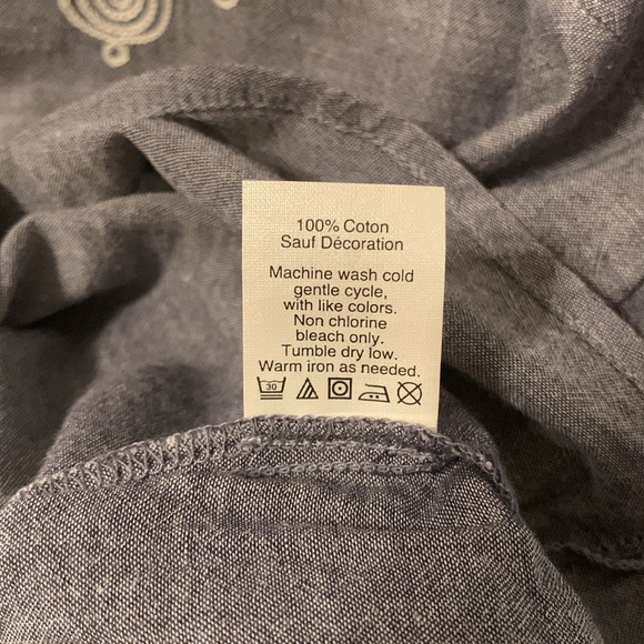 J. Crew Cotton Tunic, Soutache Trim, Button cuffs, XS on Tag - Fits like M, Boho - Picture 9 of 10